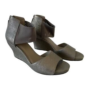Eileen Fisher Pewter Wedges Size 9.5